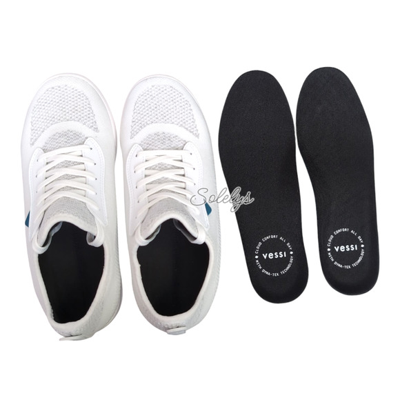 Vessi Weekend Mens 8 Marble White Waterproof Dyma-Tex Knit Casual Sneaker - Picture 8 of 11